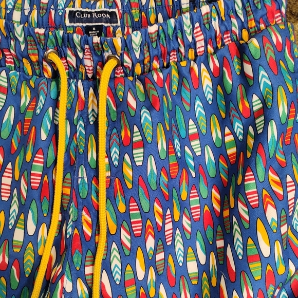 Club Room Men's Surfboard Print Blue Swim Quick Dry Shorts Small - Picture 3 of 8